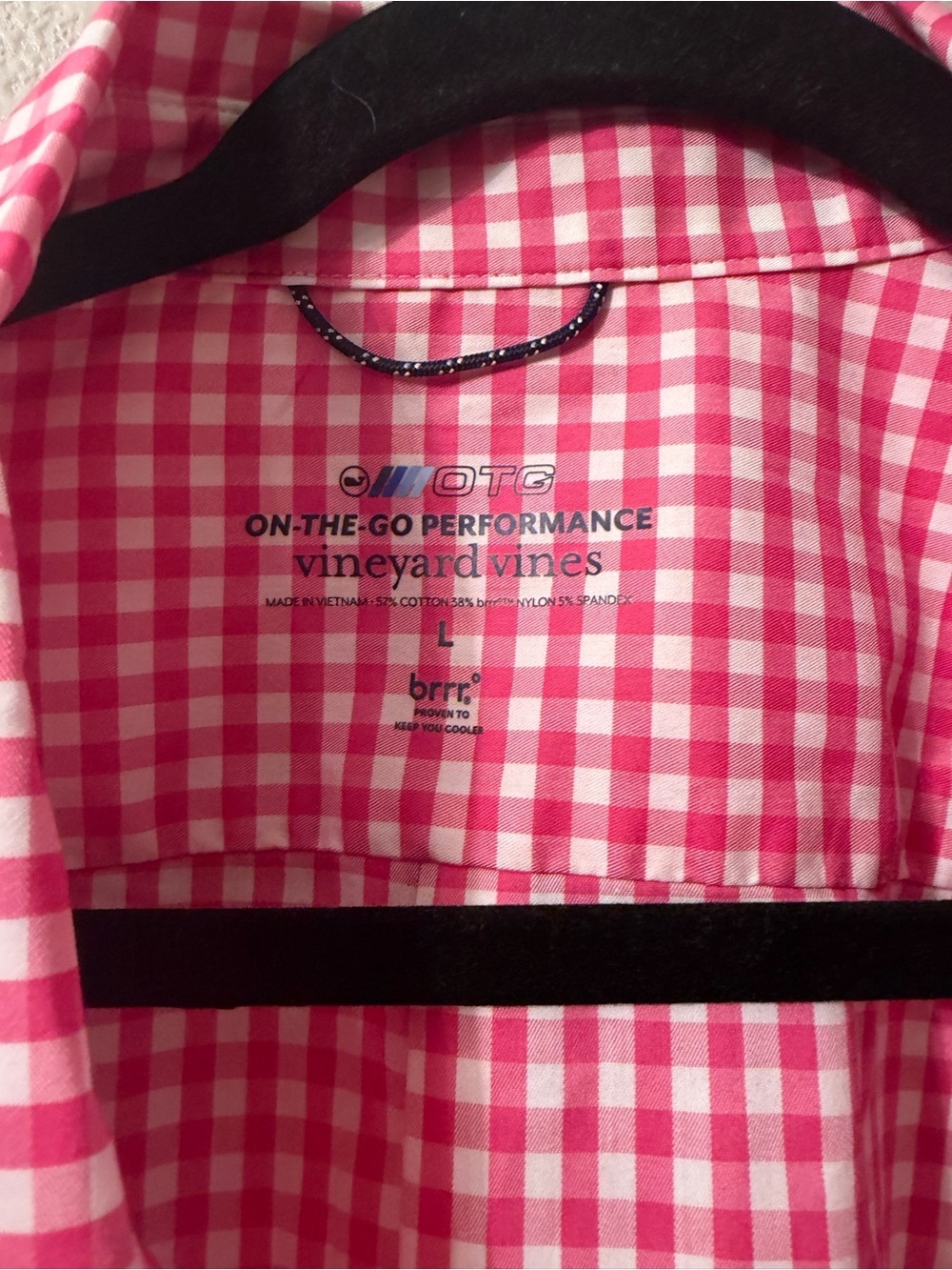 Vineyard Vines Pink and White Gingham Performance Shirt - Picture 4 of 12